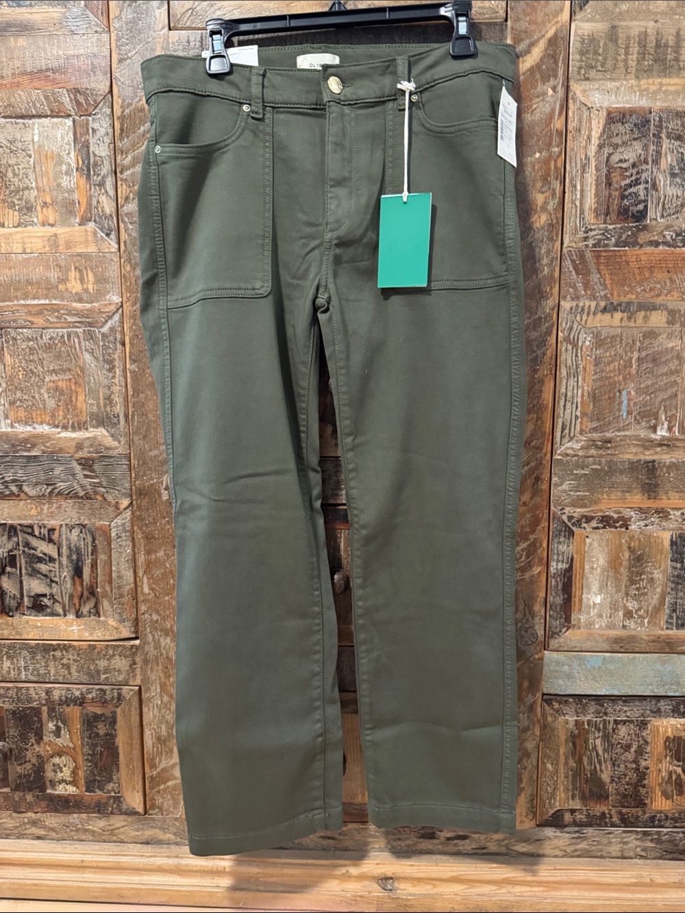 DL1961 Olive Green Straight-Leg Utility Pants
